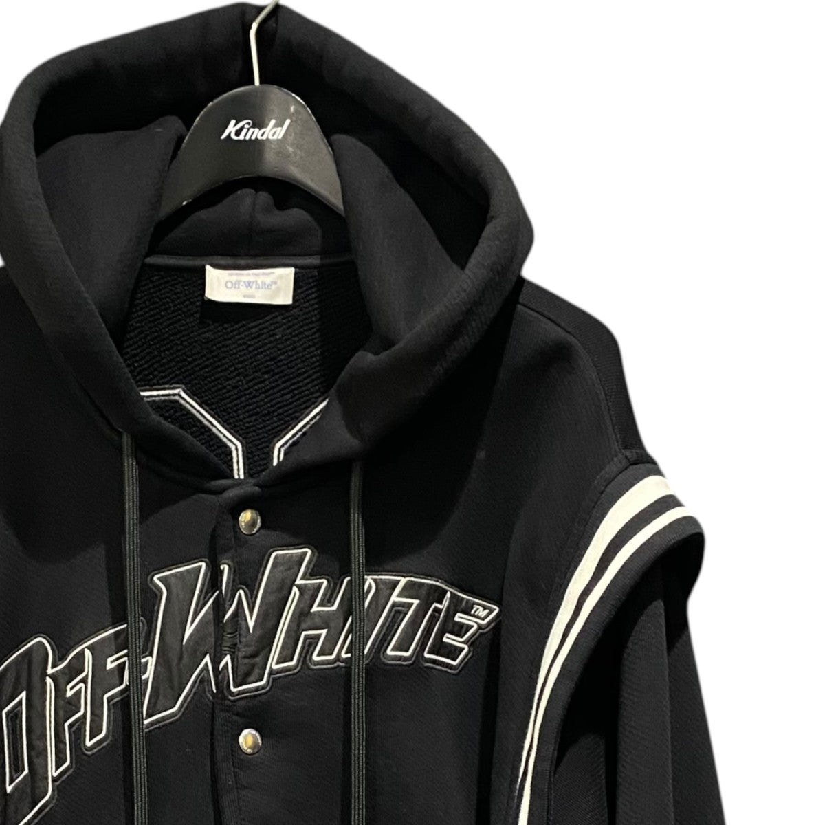 OFFWHITE Black Varsity hooded bomber jacketOMEK003S25JER002 古着・中古-3枚目のアイテム画像