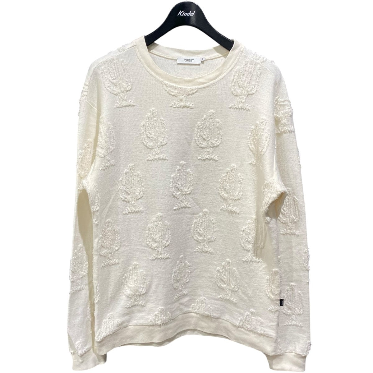 crest パイルサボテン柄クルーネックスウェット 古着・中古-1枚目のアイテム画像