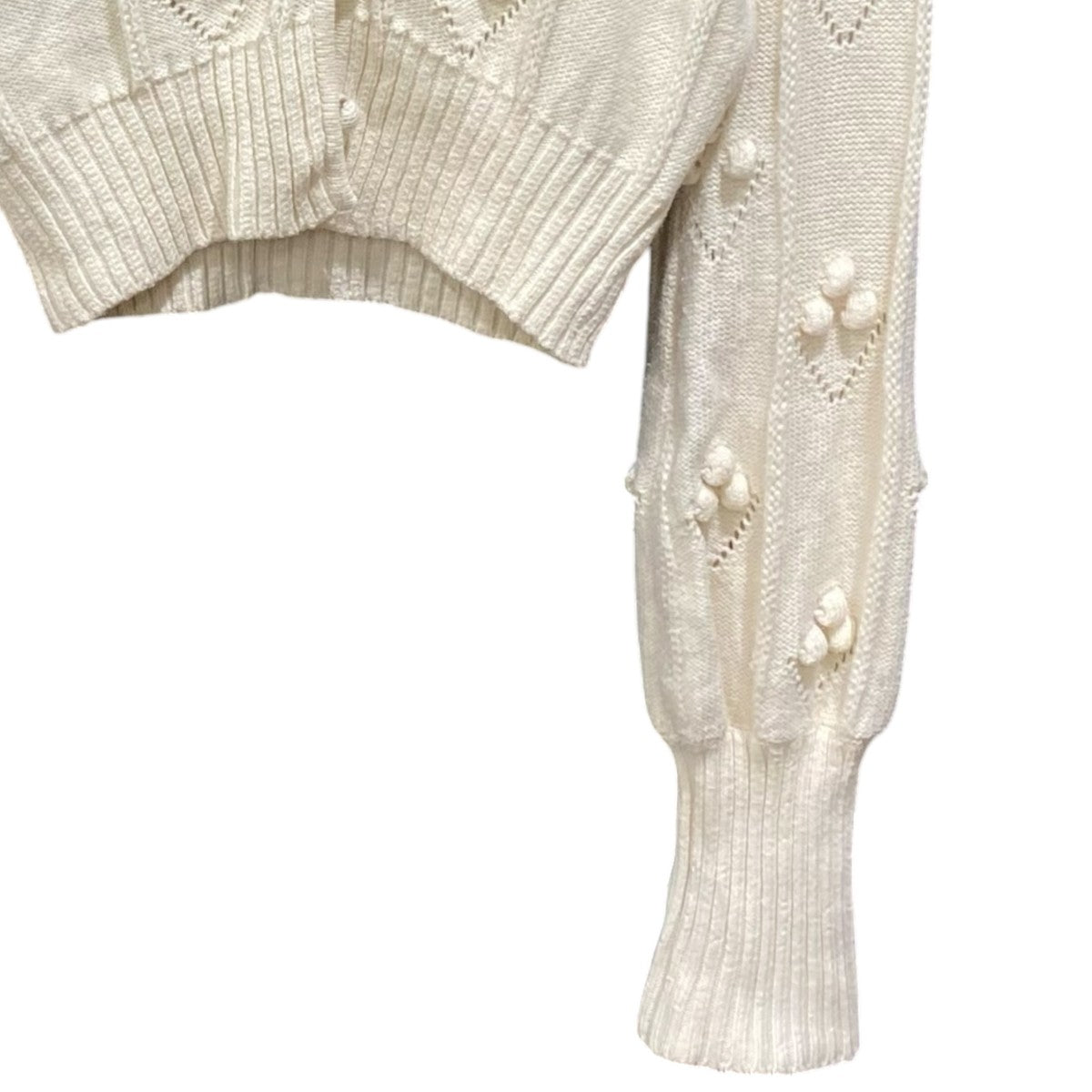 22AWBubble Pattern Cropped Knitted CardiganMM22PF-KN725