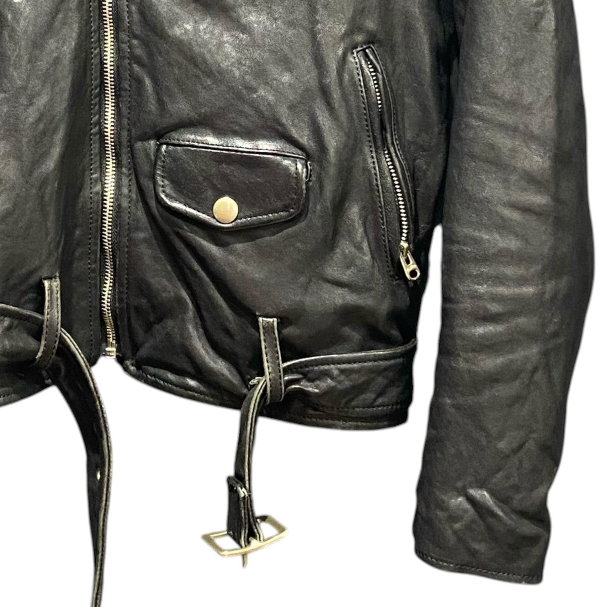 shrink leather riders jacketレザージャケット1000402401