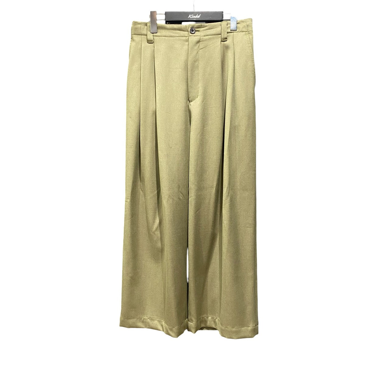 スラックス11232461209 Wool Chambray Two-Tuck Wide Pants