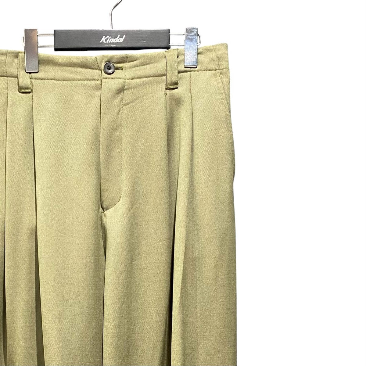 スラックス11232461209 Wool Chambray Two-Tuck Wide Pants