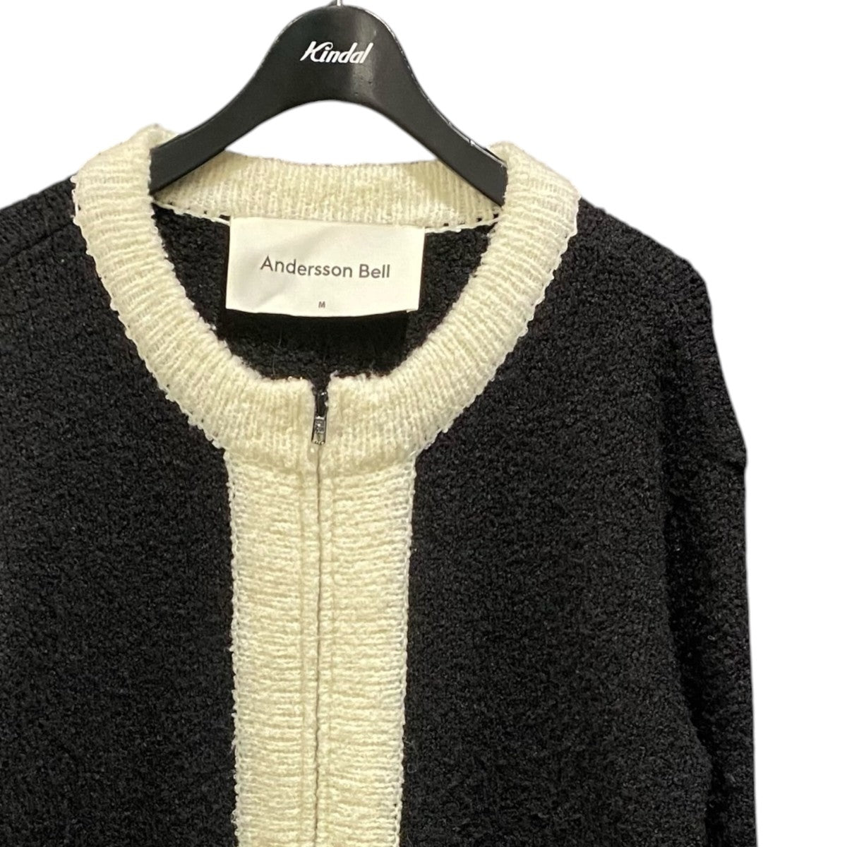 ANDERSSON BELL B＆W ZIP KNIT CARDIGANatb673m 古着・中古-3枚目のアイテム画像