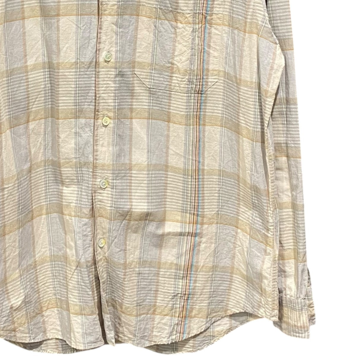 Paul Smith チェック＆セルビッチストライプシャツ613X 古着・中古-4枚目のアイテム画像