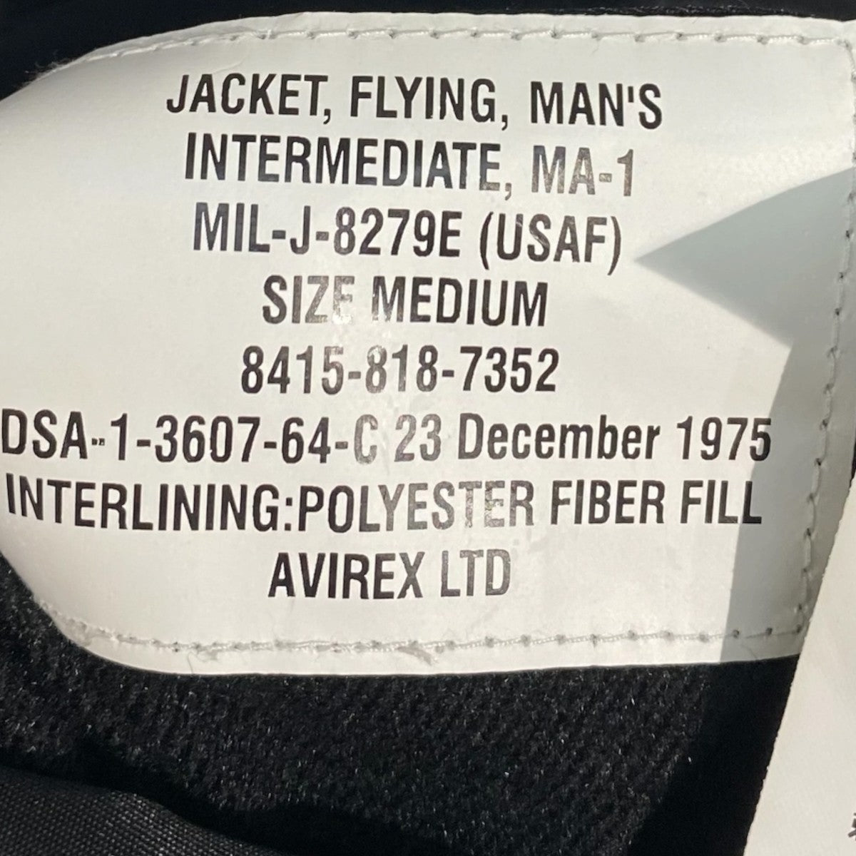 AVIREX MA-1ジャケット783-5252035 古着・中古-5枚目のアイテム画像