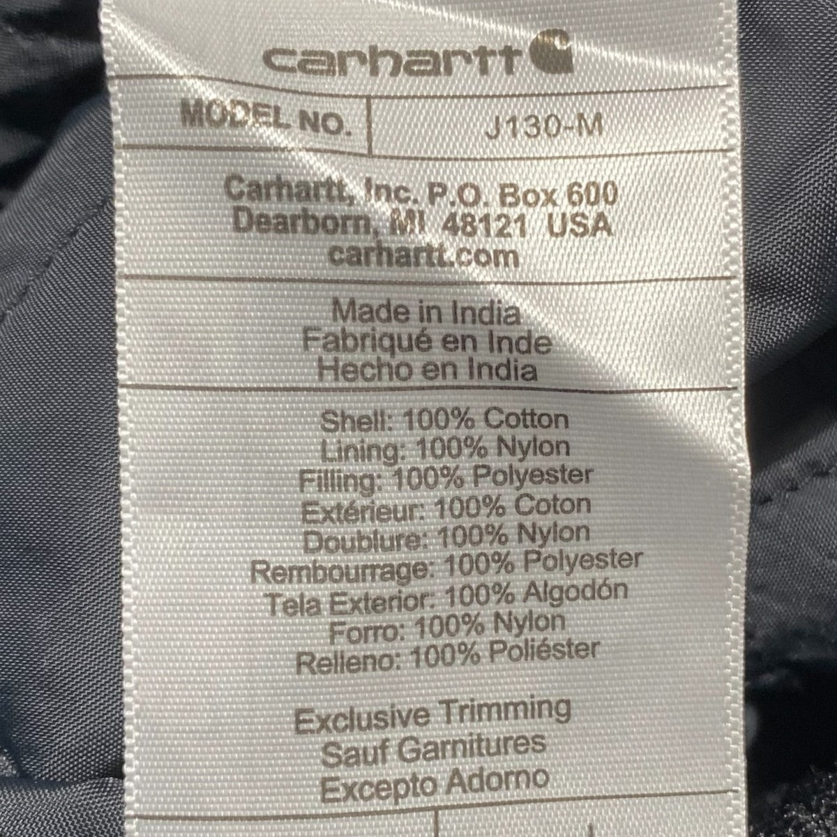CarHartt LOOSE FIT WASHED DUCK INSULATED ACTIVE JACKETJ130-M 古着・中古-5枚目のアイテム画像