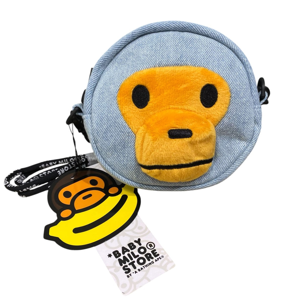 A BATHING APE(アベイシングエイプ) baby milo face denim cross bag