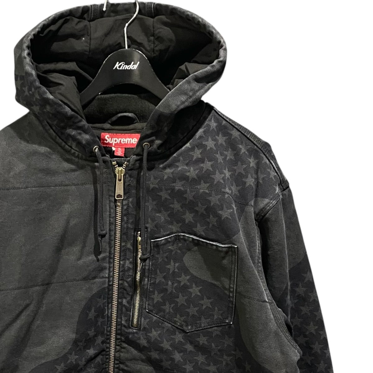 26SSFlag Quilted Hooded Work Jacket