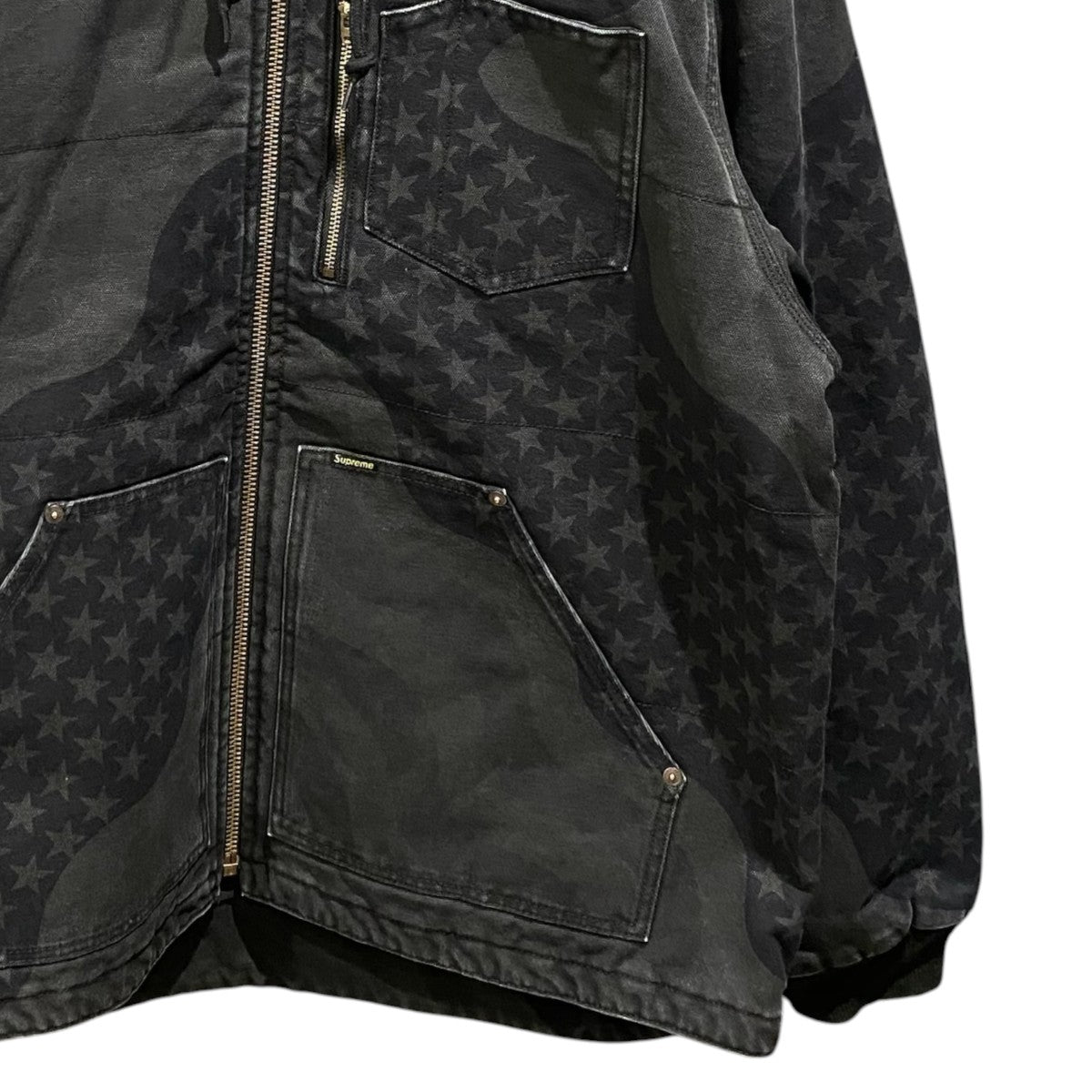 26SSFlag Quilted Hooded Work Jacket