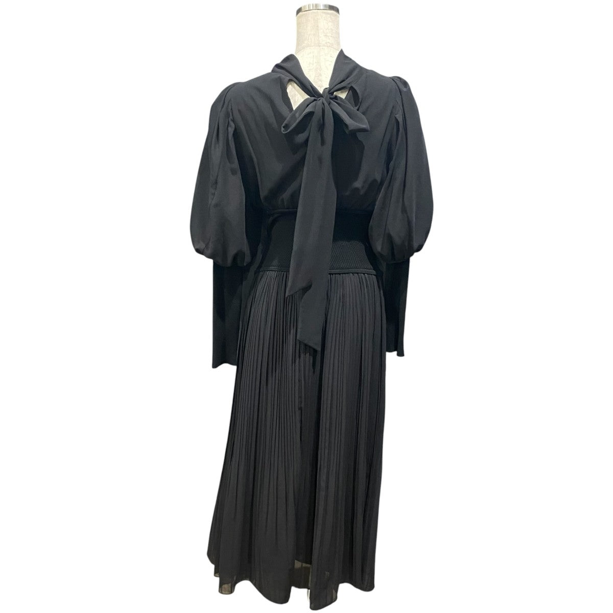 リブドッキングシフォンプリーツワンピースSWNO215044