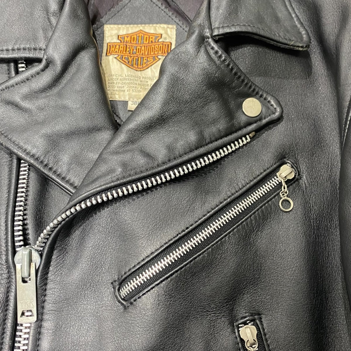 Harley-Davidson ライダースジャケット Sサイズ HARLEY-DAVIDSON ライダースジャケット ブラック サイズ 38R｜【公式