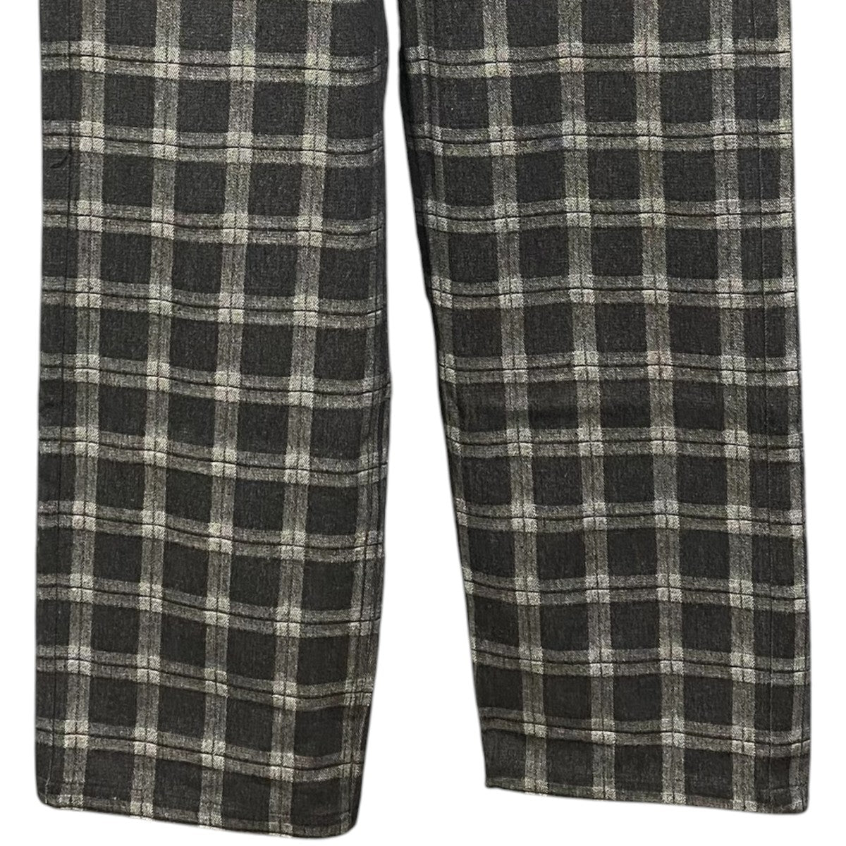 Bear check denim pants