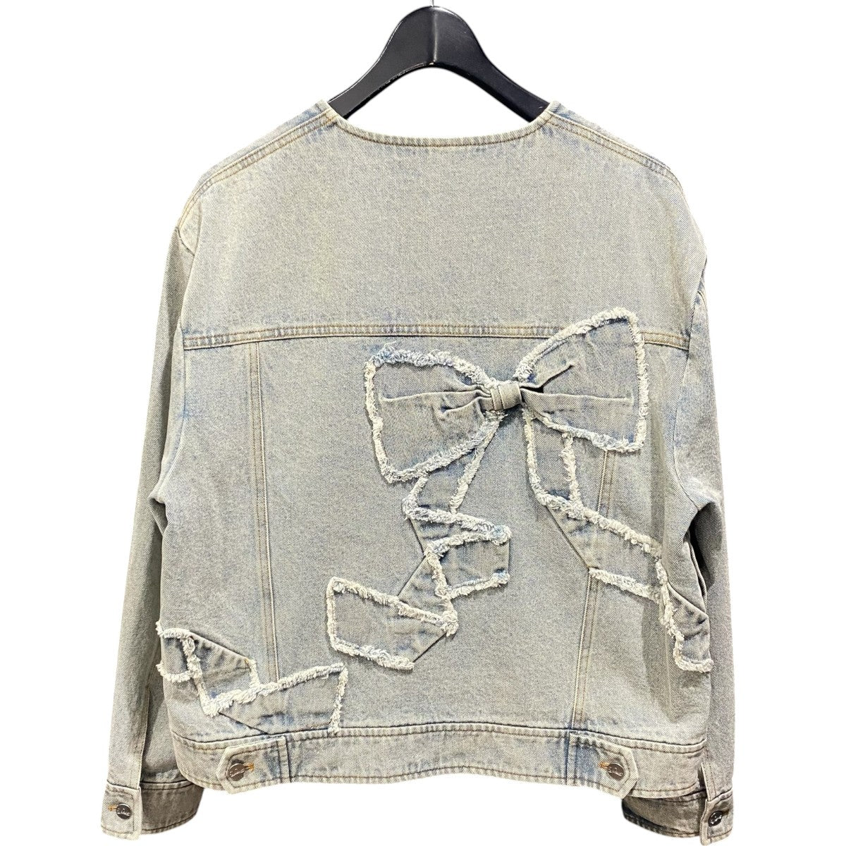 Ribbon Detail Denim JacketVM-AW25-J04
