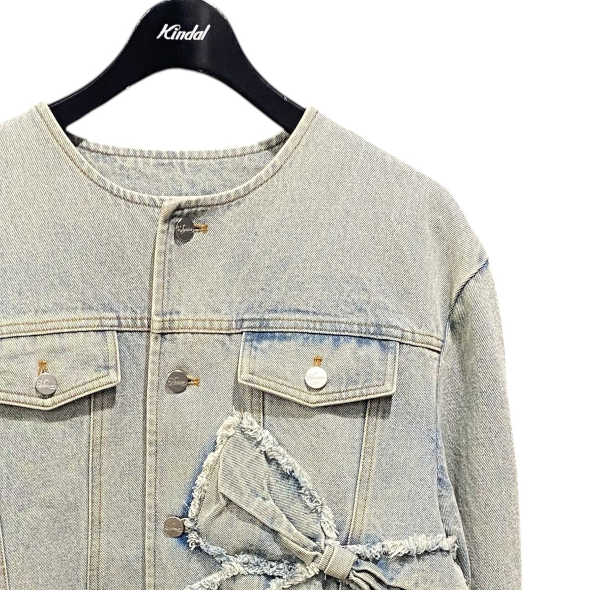 Ribbon Detail Denim JacketVM-AW25-J04
