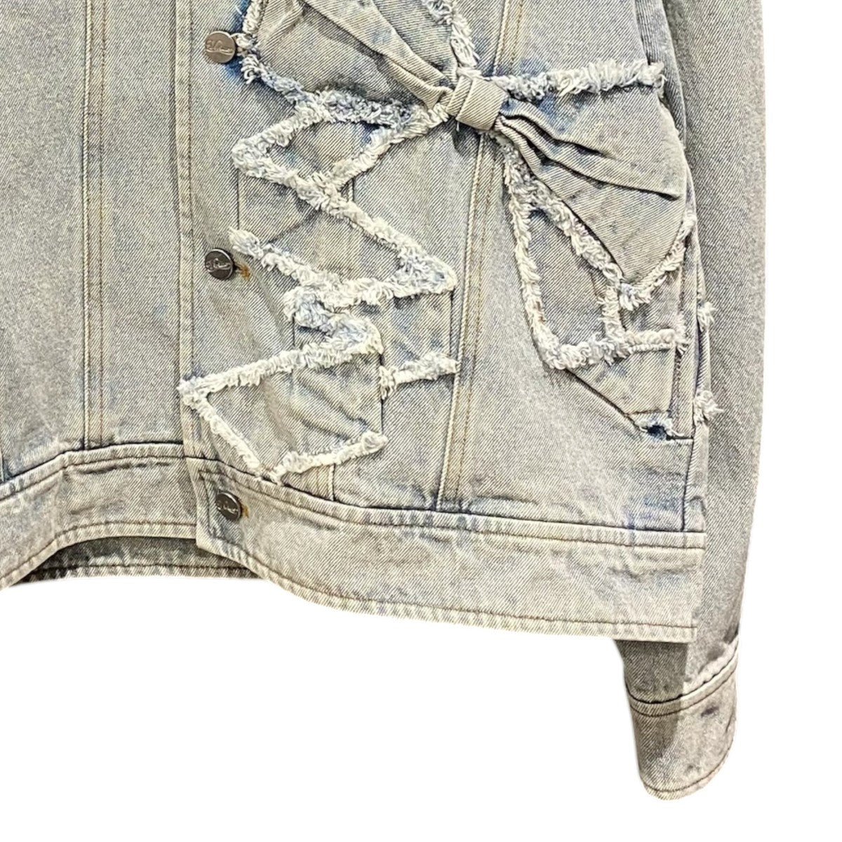 Ribbon Detail Denim JacketVM-AW25-J04