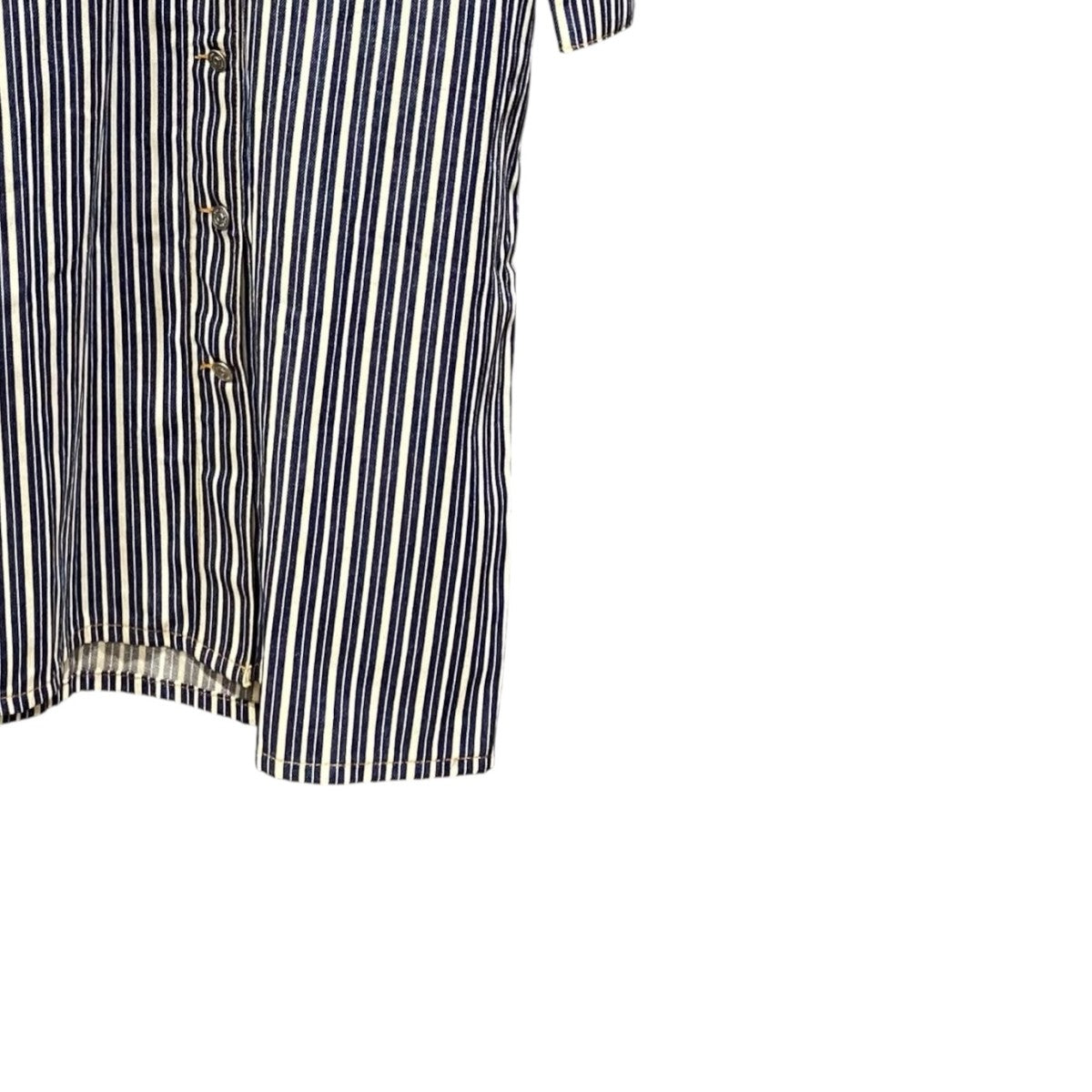 fit shirt dress mixed stripe denimF5839