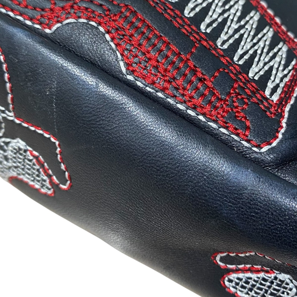 Guns Embroidered Leather Shoulder Bag