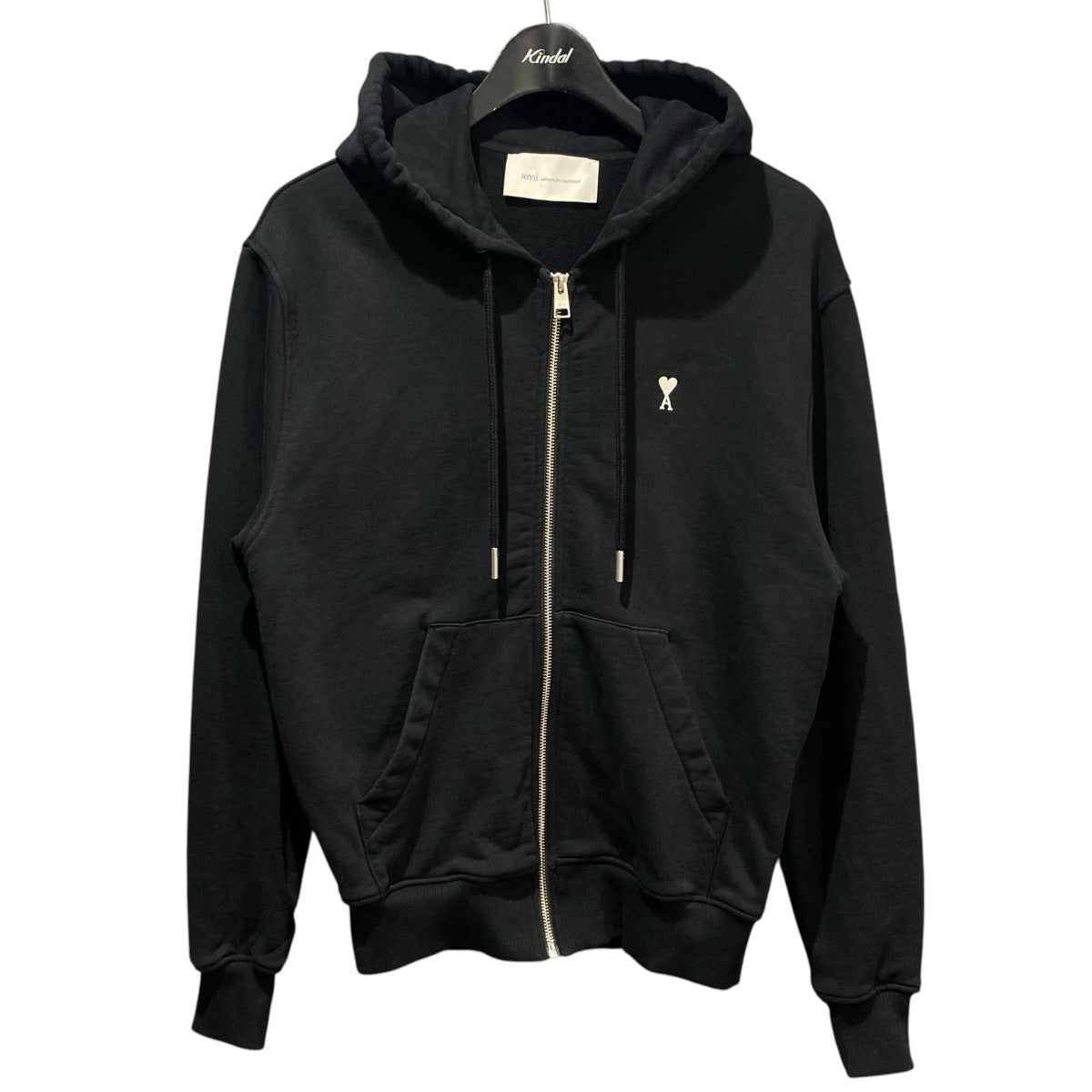 AMI PARIS コットン Ami de Coeur ジップパーカーHSW765.730 古着・中古-1枚目のアイテム画像
