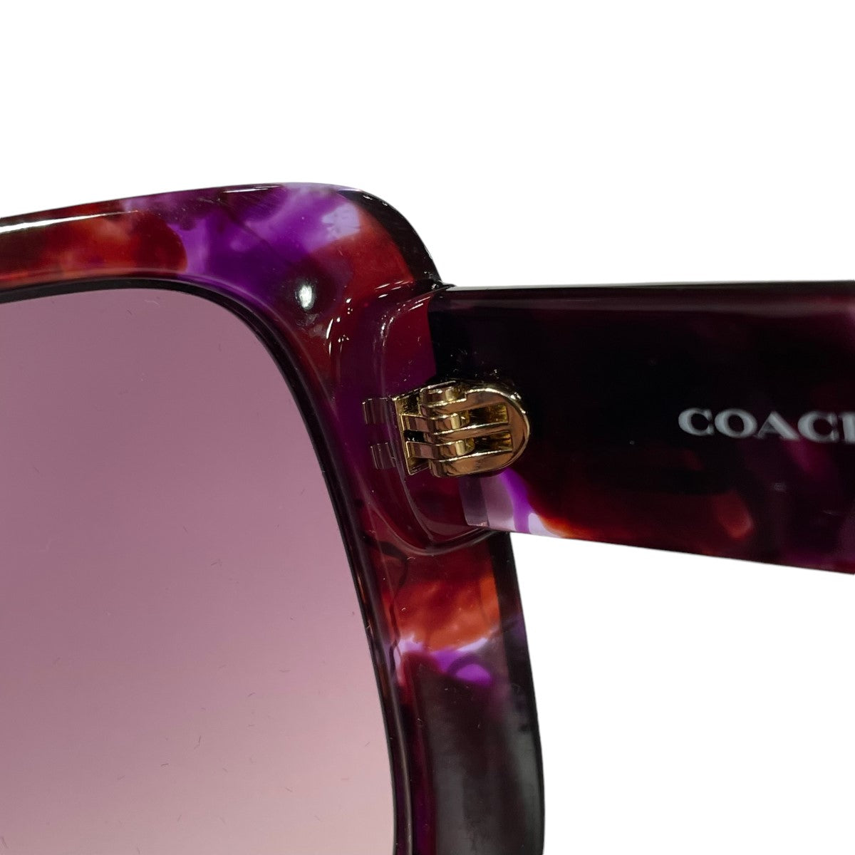 COACH パープル キャットアイ サングラス ケース付き - メルカリ