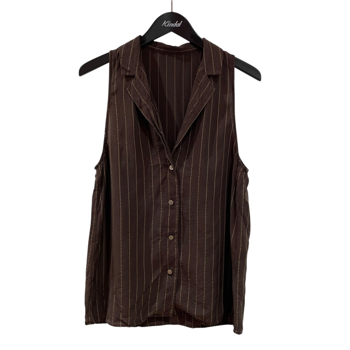 Plage(プラージュ) Stripe オープンカラーブラウスノースリーブ