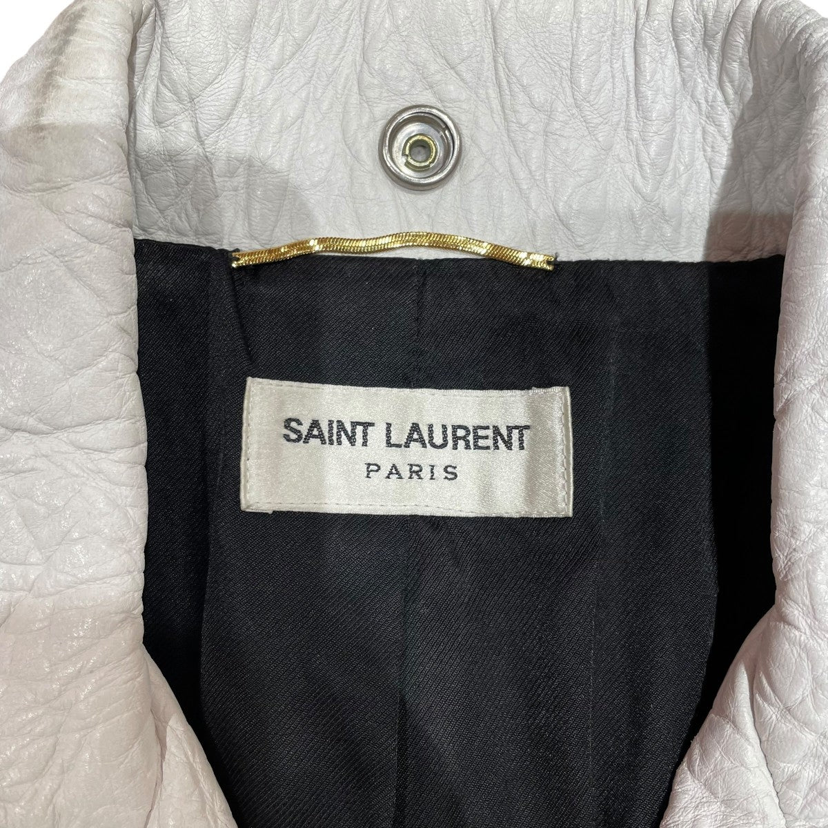 SAINTLAURENT(サンローラン) レザージャケット ホワイト サイズ 品タグ
