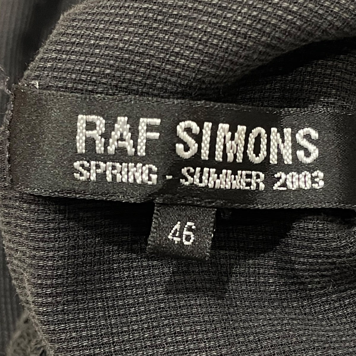 Raf Simons ブラック ノースリーブシャツ 46　ラフシモンズ Raf Simons ブラック ノースリーブシャツ 46 ラフシモンズ