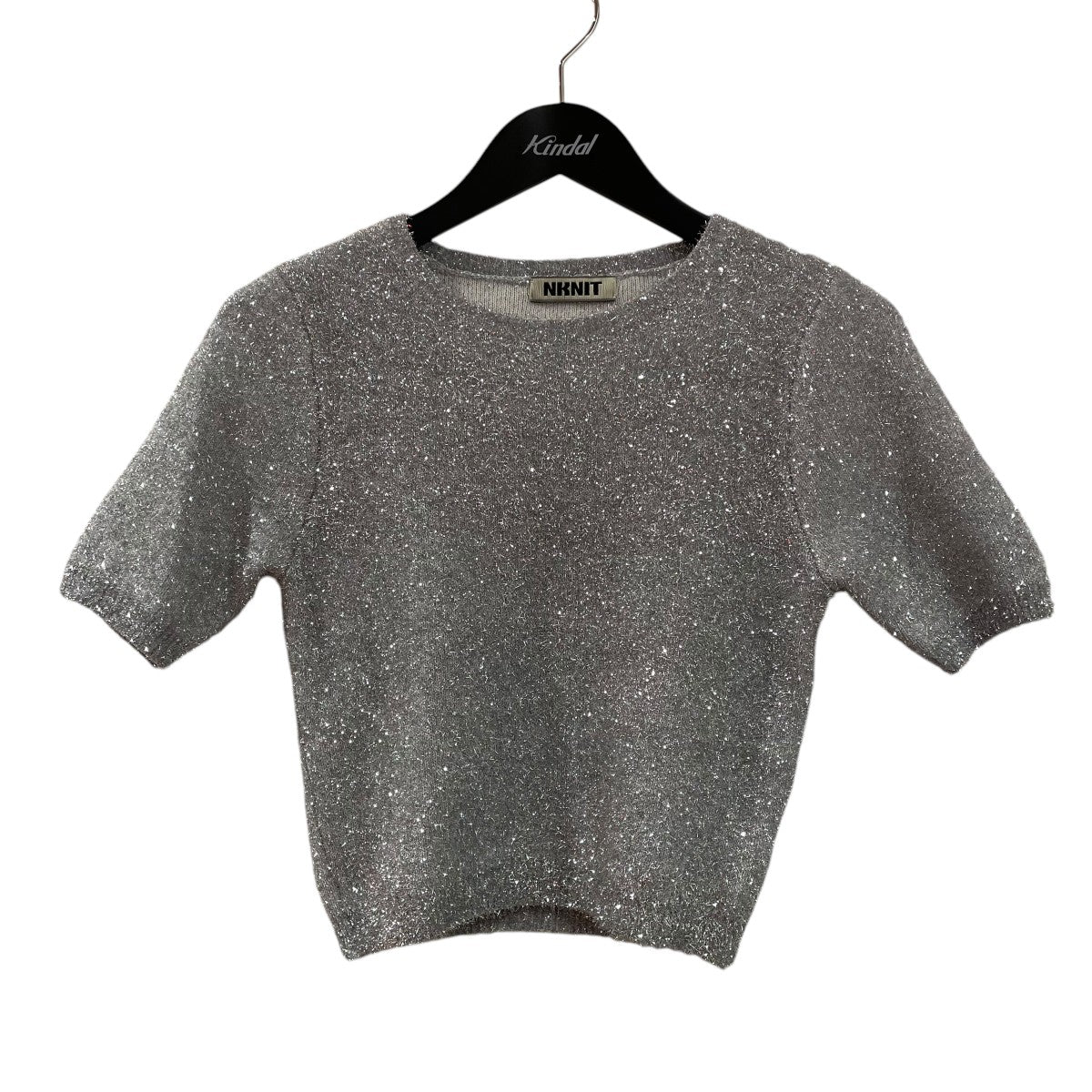 ンニット NKNIT 24SS dry shaggy mini T-shirt 半袖ニット NKNIT24SS-N007 シルバー サイズ：0 NKNIT(ンニット) 24SSdry shaggy mini T-shirt半袖ニット