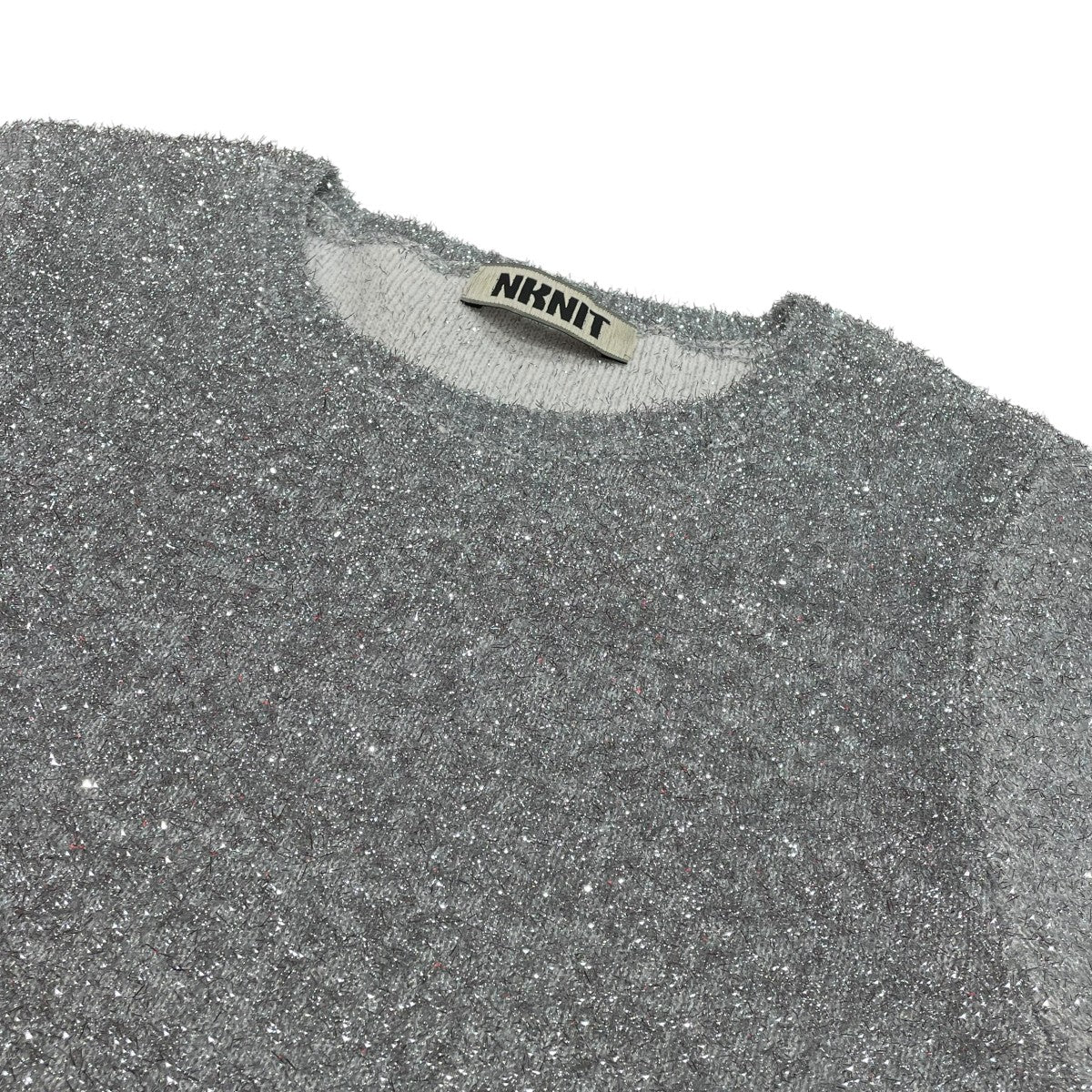 ンニット NKNIT 24SS dry shaggy mini T-shirt 半袖ニット NKNIT24SS-N007 シルバー サイズ：0 NKNIT(ンニット) 24SSdry shaggy mini T-shirt半袖ニット