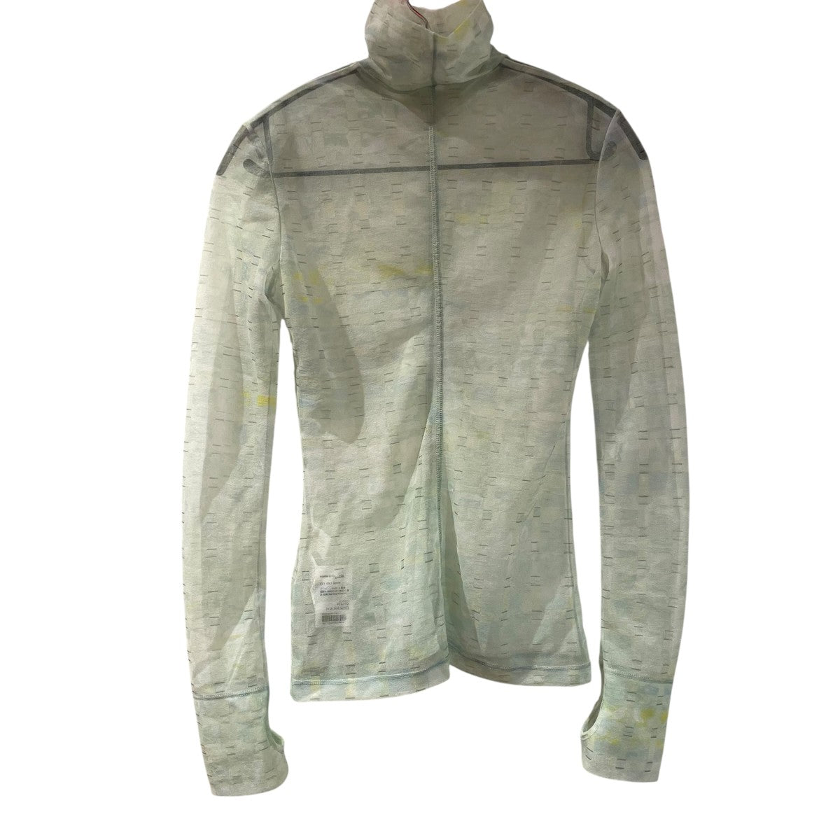 mame kurogouchi 23SSMarble Printed Plaid Sheer High Neck TopシアートップMM23SS-JS020 古着・中古-2枚目のアイテム画像