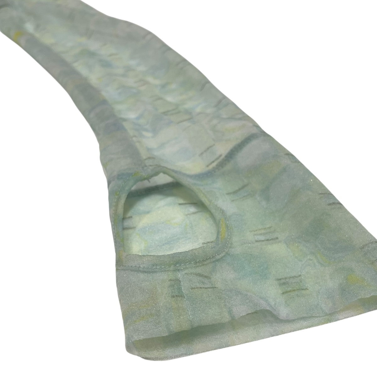 mame kurogouchi 23SSMarble Printed Plaid Sheer High Neck TopシアートップMM23SS-JS020 古着・中古-4枚目のアイテム画像