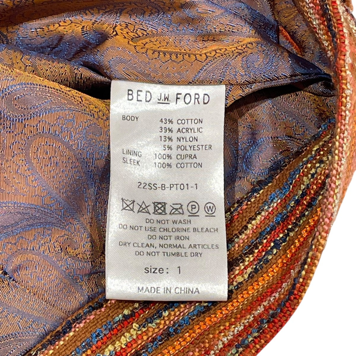 BED J．W． FORD(ベッドフォード) 22SSブーツカットパンツ22SS-B-PT01-1 22SS-B-PT01-1 オレンジ サイズ  SIZE 1｜【公式】カインドオルオンライン ブランド古着・中古通販【kindal】