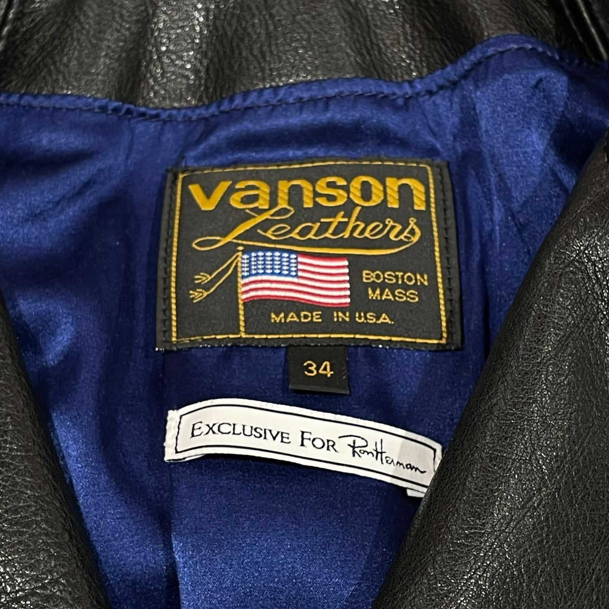 VANSON(バンソン) ×Ron Herman ダブルライダースジャケットライダースジャケット ブラック サイズ SIZE 34｜【公式】カインドオルオンライン  ブランド古着・中古通販【kindal】