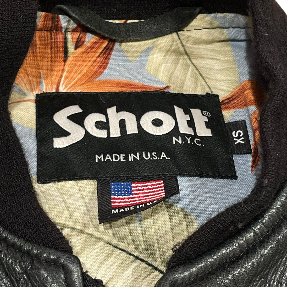 Schott(ショット) ×Ron Herman TYPE MA-1 レザーフライトジャケットレザージャケット ブラック サイズ SIZA  38｜【公式】カインドオルオンライン ブランド古着・中古通販【kindal】