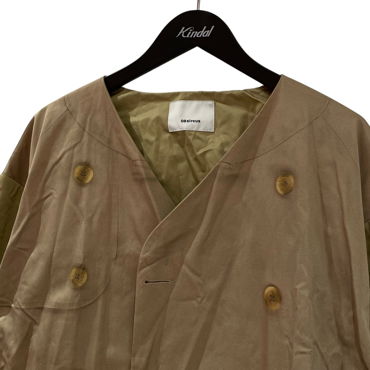 18SStrompel’ oeil collar less coatコートS18L CO04