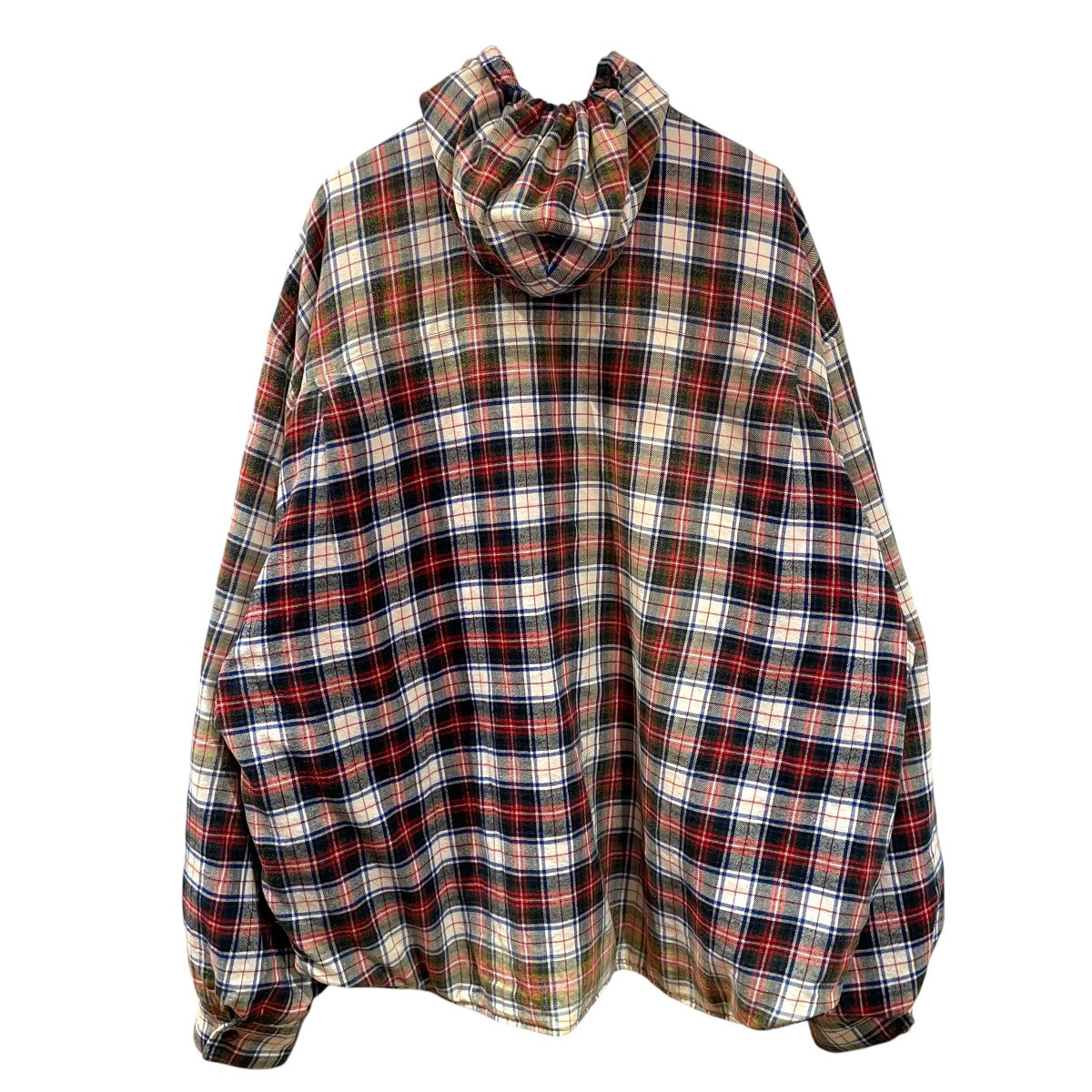 23SSBLEACHED PLAID HOODED SHIRTシャツジャケット699223