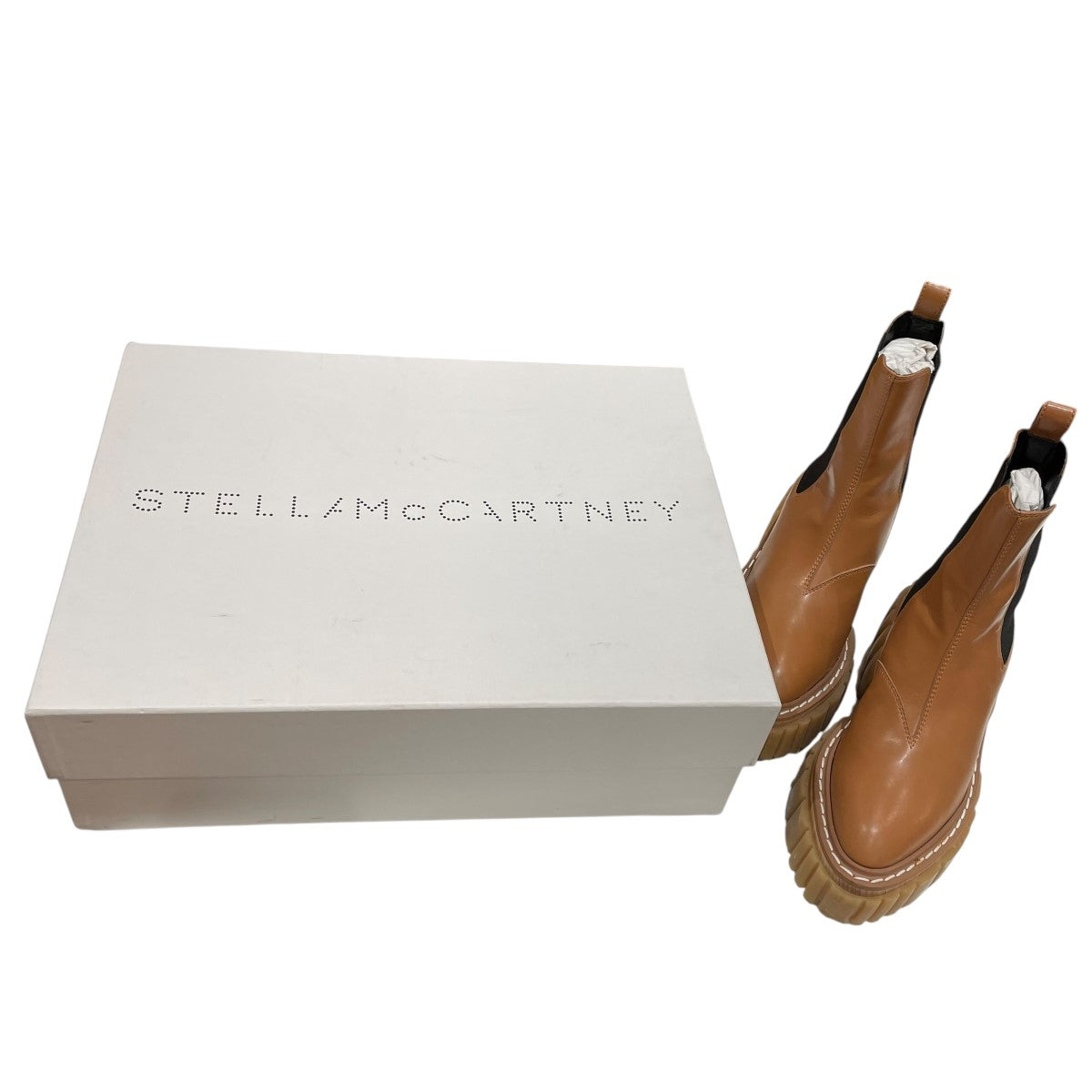 ステラマッカートニー　キャメル 厚底 サイドゴアブーツ STELLA McCARTNEY(ステラマッカートニー) 21AWEMILLEサイドゴア