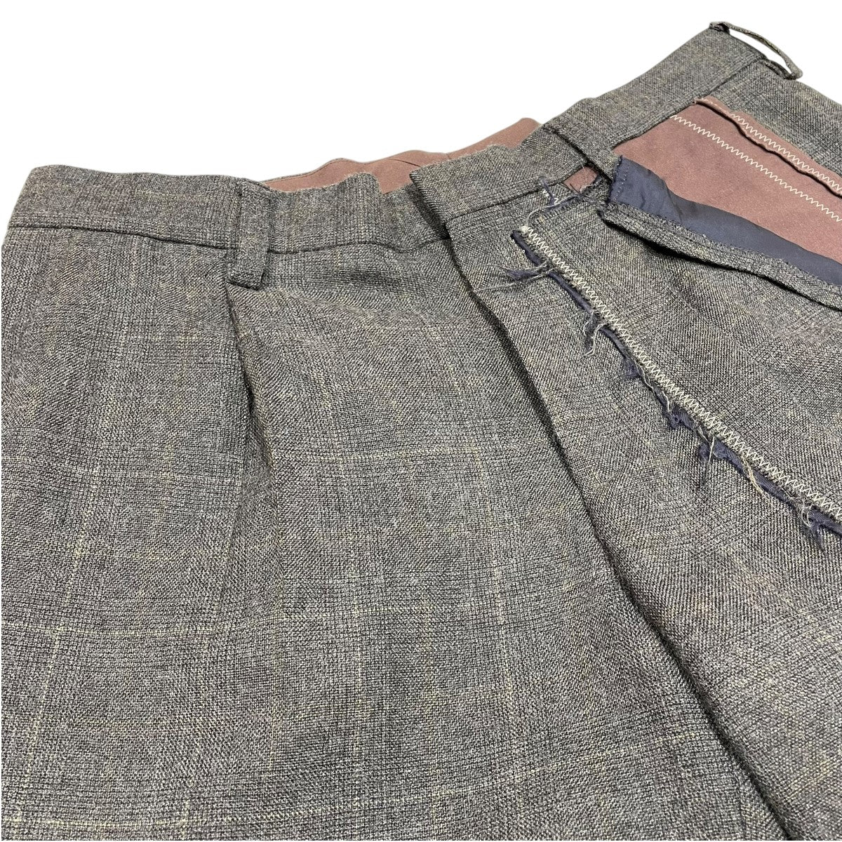 KOLOR(カラー) 22AWチェックパンツ22WCM P13113 22WCM P13113 グレー