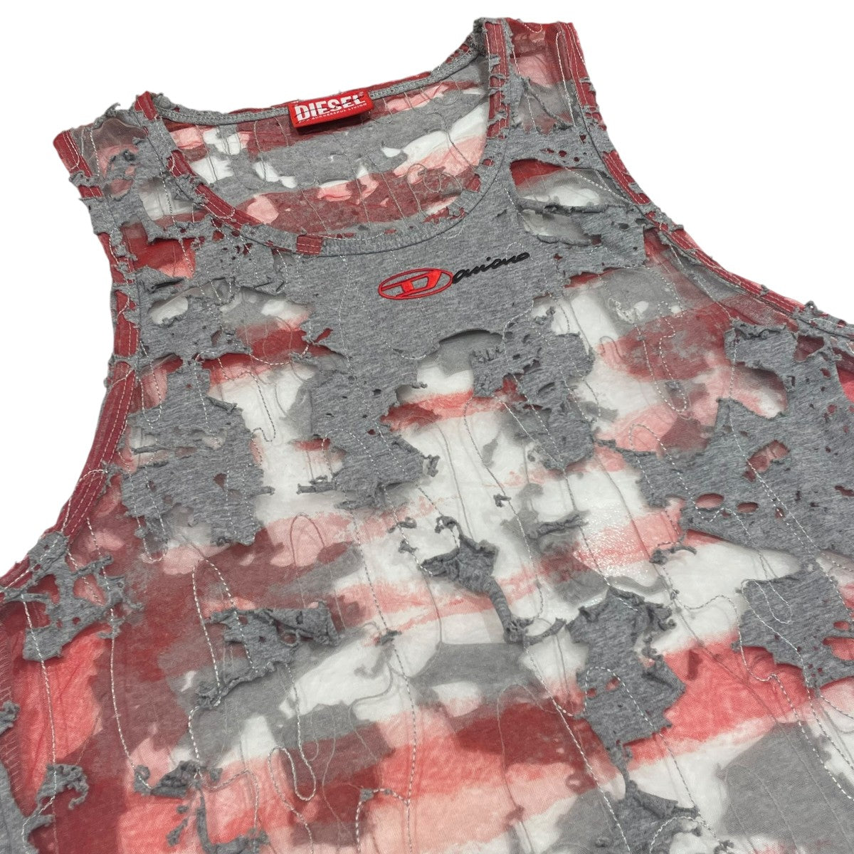 【値下げ】DIESEL Damiano David JERSEY TOPS シアータンクトップ A17758 レッド サイズ：M (栄サウスピークス店) DIESEL 【値下げ】DIESEL Damiano David JERSEY TOPS シアー