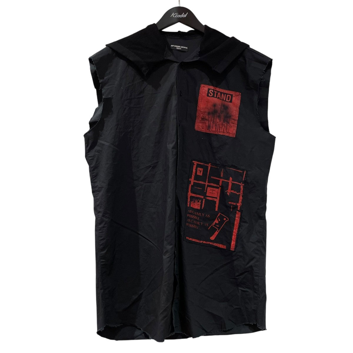 RAF SIMONS 21SSARCHIVE REDUX テロ期復刻ノースリーブフーディシャツA01-200 古着・中古-1枚目のアイテム画像
