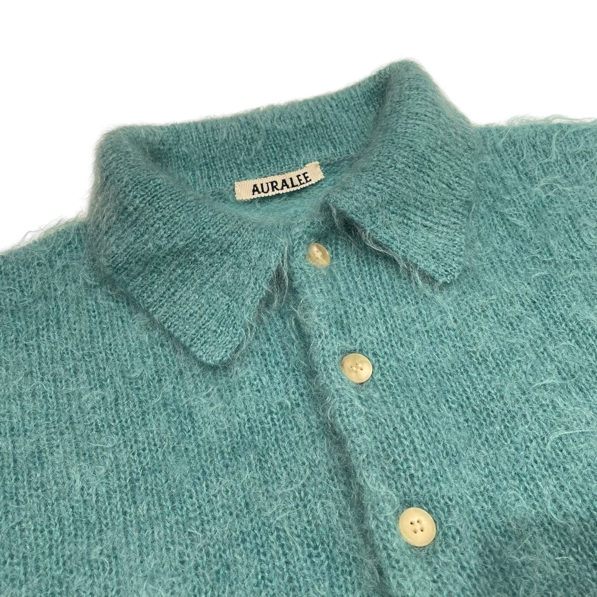 AURALEE(オーラリー) RUSHED SUPER KID MOHAIR KNIT POLOニット