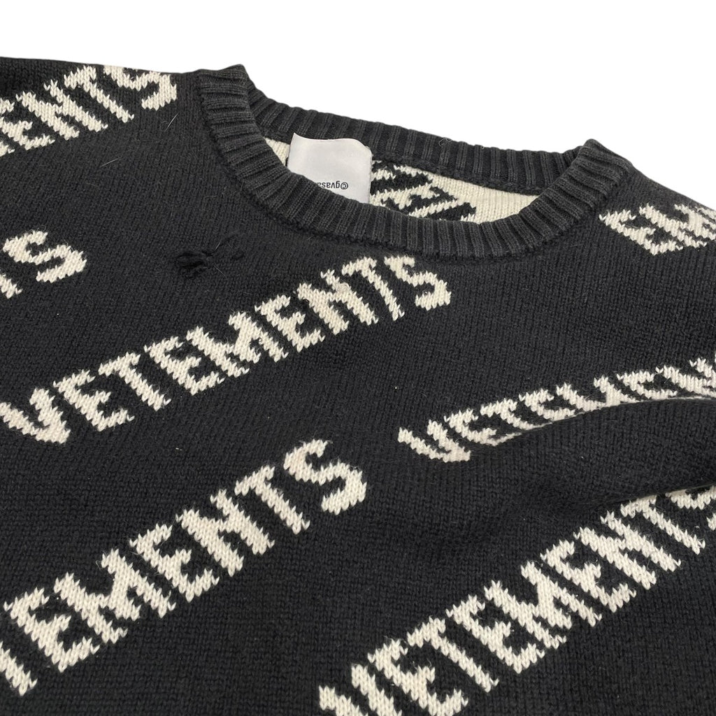 vetement(ヴェトモン) 20AWAllover Logo Jumper総柄ニットUAH21KN047 