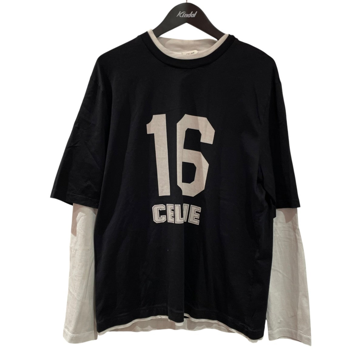 CELINE 黒　ブラック　Tシャツ　Mトップス トリオンフ ルーズTシャツ / コットンジャージー - ブラック