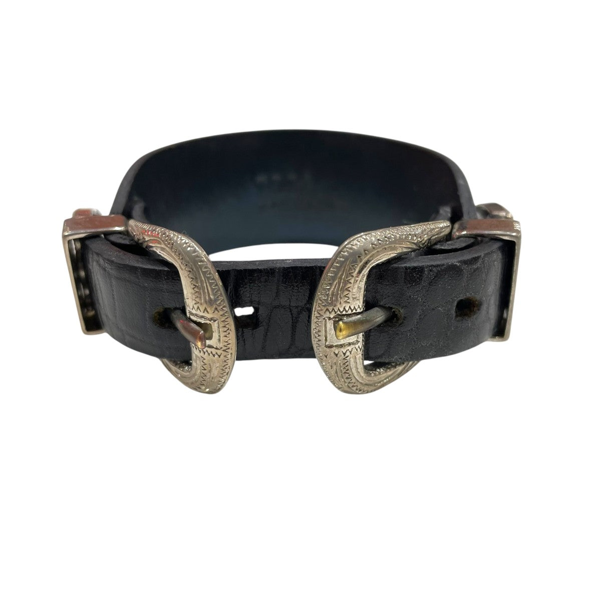 DOUBLE BUCKLE LEATHER BANGLEレザーバングル