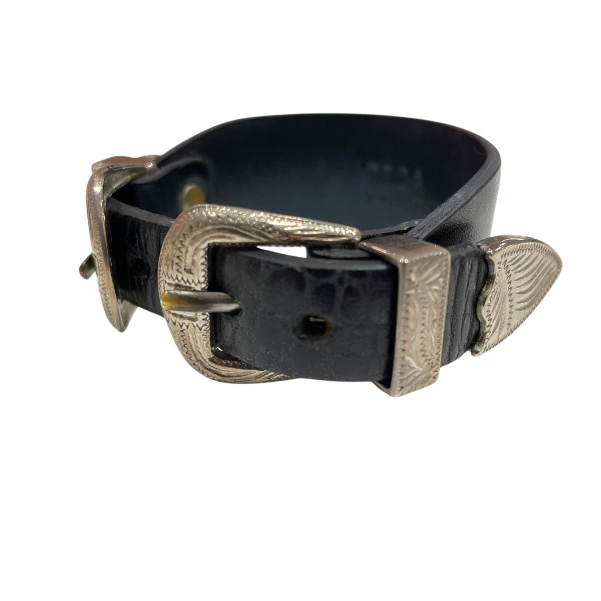 DOUBLE BUCKLE LEATHER BANGLEレザーバングル