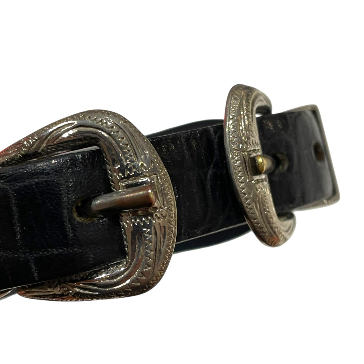 DOUBLE BUCKLE LEATHER BANGLEレザーバングル