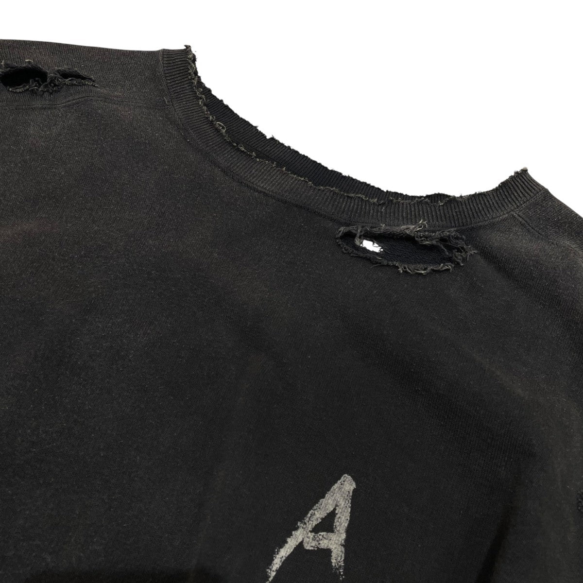 ANCELLM(アンセルム) CRASH UNEVEN OVER SWEAT SHIRTダメージ