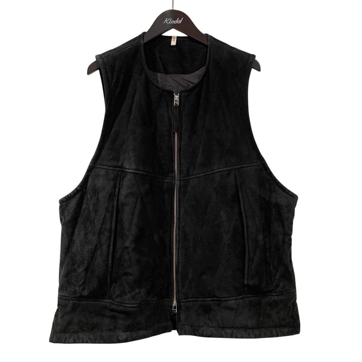 QUILTED VESTラムレザーベストV-08-C-SUEDE-2