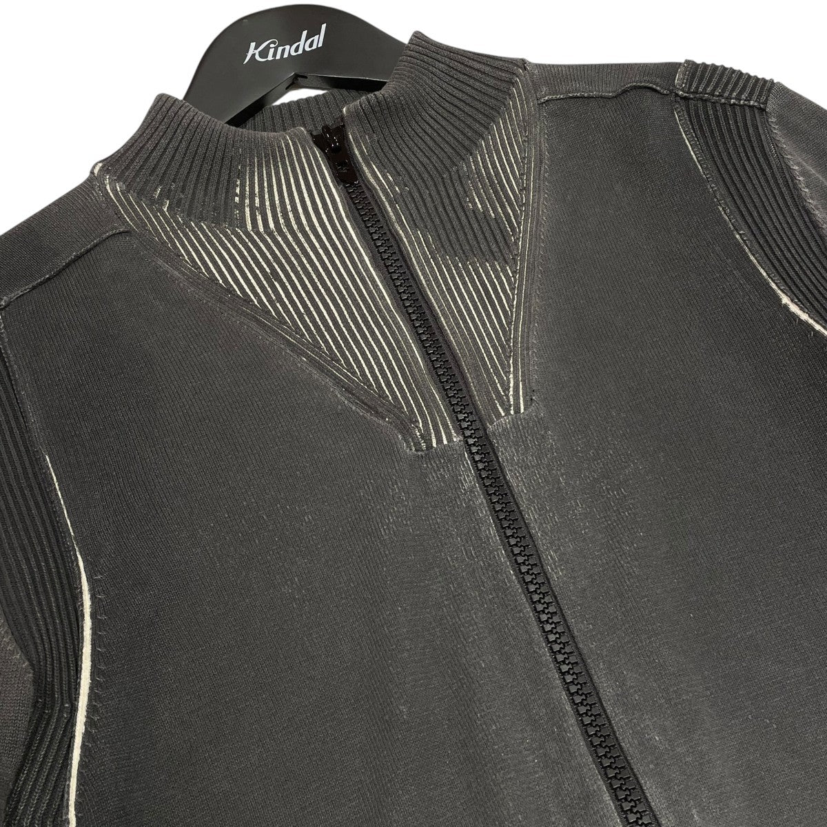 DIESEL ダークグレー ジップアップカーディガン メンズ