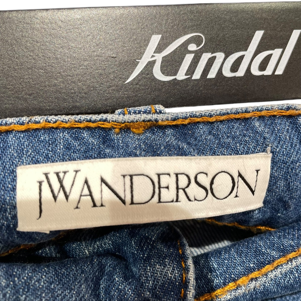 JW ANDERSON デニムパンツ 刺繍 ロゴ ブラック ririジップ