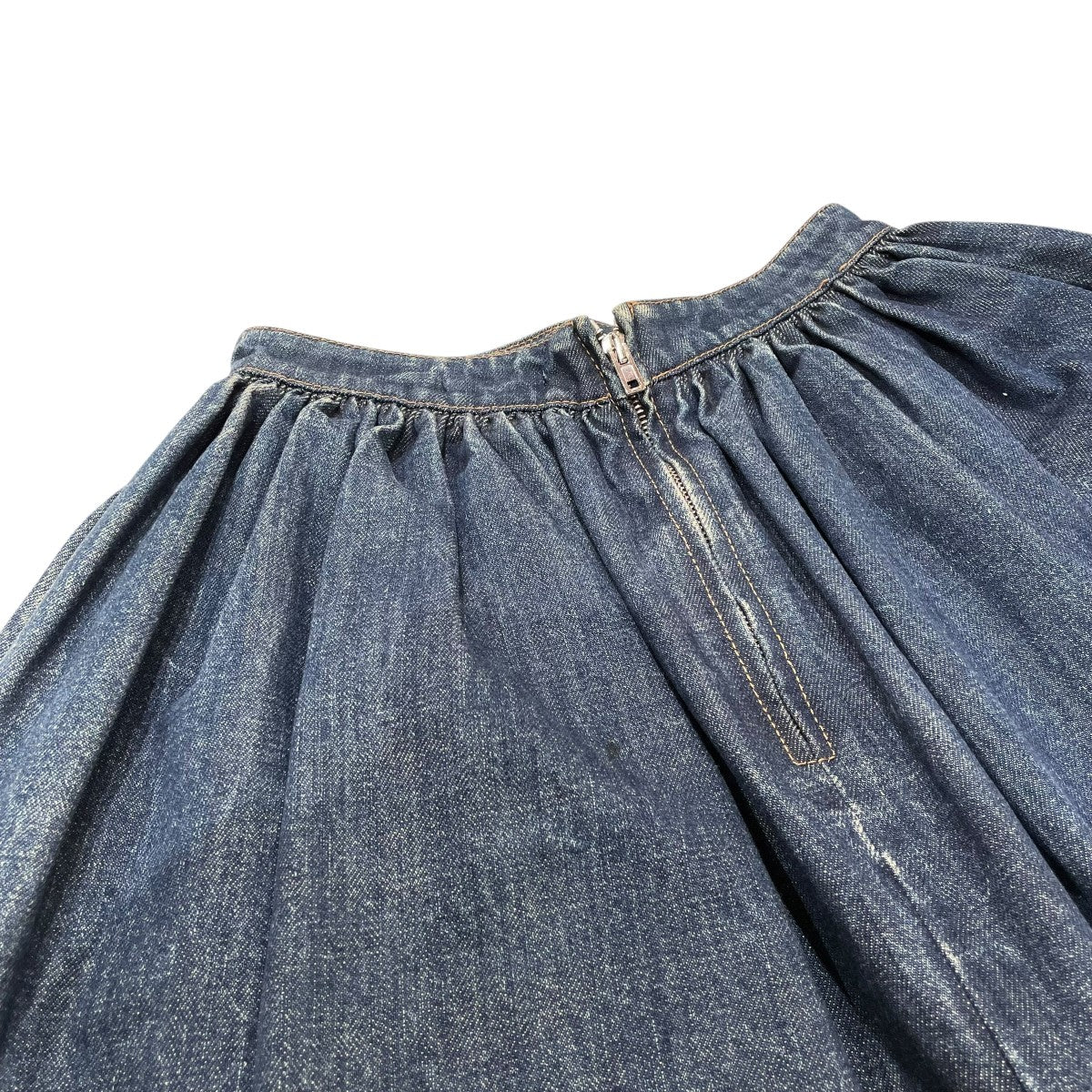 MIU MIU ユーズド加工デニムギャザースカートデニムスカート 古着・中古-4枚目のアイテム画像